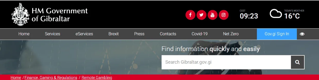 Lizenz aus Gibraltar Gibraltar Gambling Commissioner Lizenz